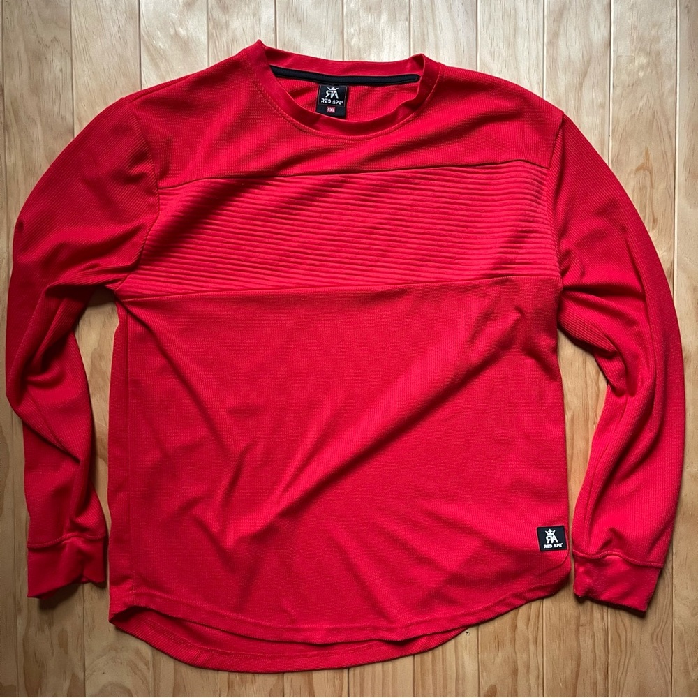 Red Ape Mens 4XL Long Sleeve Shirt Cotton Red